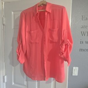 Express Vibrant Coral Shirt
